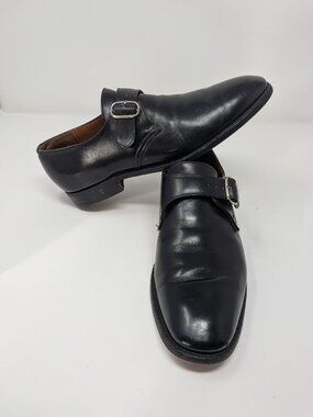 Church’s Custom Grade Monk Strap Dress Shoes Black Leather Made in England